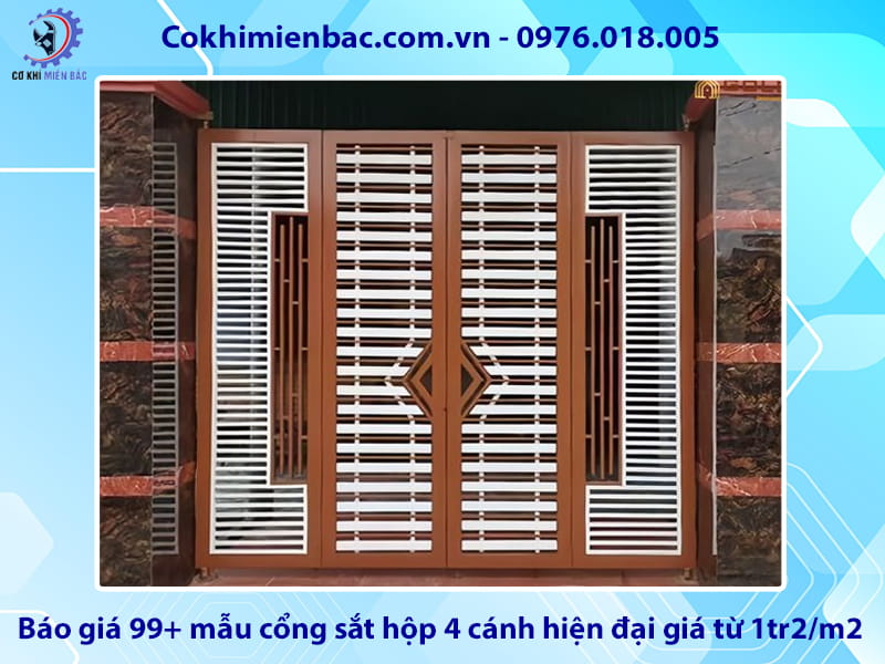 Báo giá 99+ mẫu cổng sắt hộp 4 cánh hiện đại giá từ 1tr2/m2 Báo giá 99+ mẫu cổng sắt hộp 4 cánh hiện đại giá từ 1tr2/m2