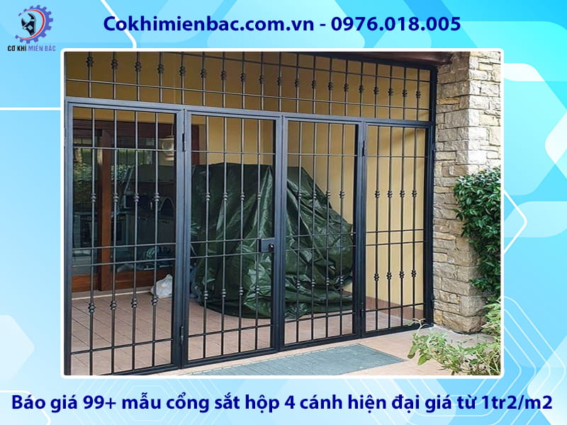Báo giá 99+ mẫu cổng sắt hộp 4 cánh hiện đại giá từ 1tr2/m2 Báo giá 99+ mẫu cổng sắt hộp 4 cánh hiện đại giá từ 1tr2/m2