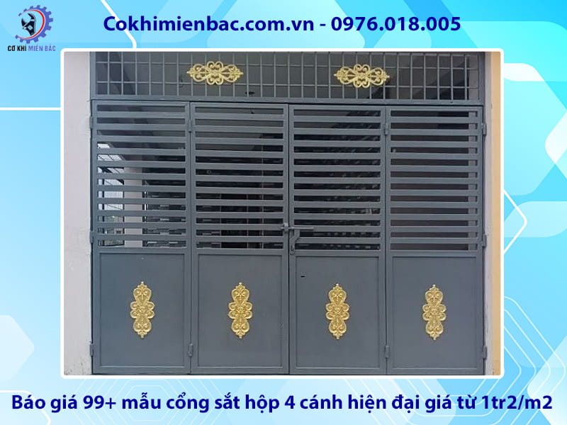 Báo giá 99+ mẫu cổng sắt hộp 4 cánh hiện đại giá từ 1tr2/m2 Báo giá 99+ mẫu cổng sắt hộp 4 cánh hiện đại giá từ 1tr2/m2