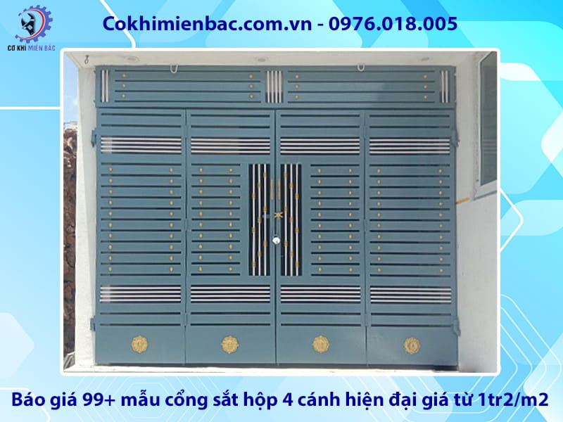 Báo giá 99+ mẫu cổng sắt hộp 4 cánh hiện đại giá từ 1tr2/m2 Báo giá 99+ mẫu cổng sắt hộp 4 cánh hiện đại giá từ 1tr2/m2