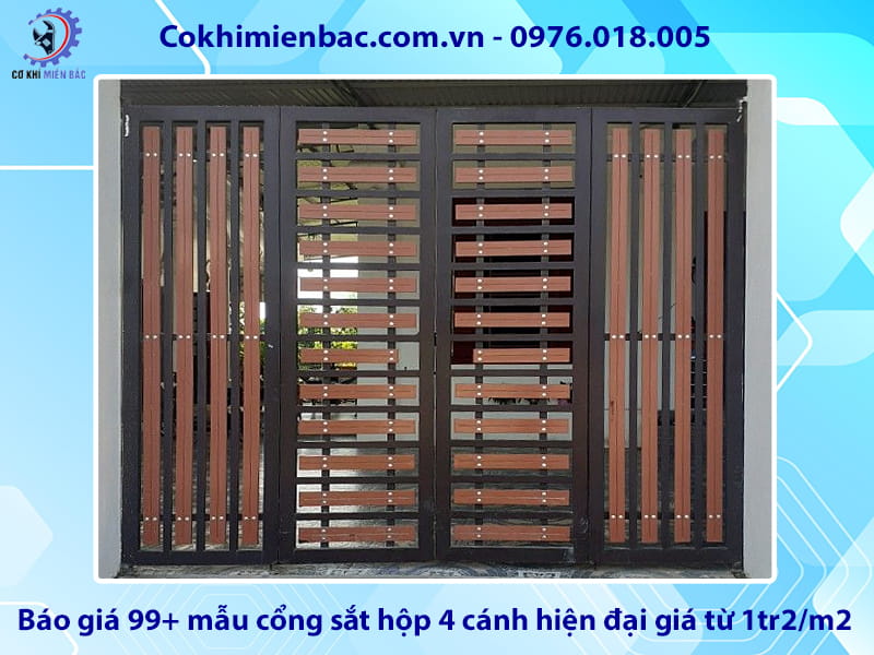 Báo giá 99+ mẫu cổng sắt hộp 4 cánh hiện đại giá từ 1tr2/m2 Báo giá 99+ mẫu cổng sắt hộp 4 cánh hiện đại giá từ 1tr2/m2