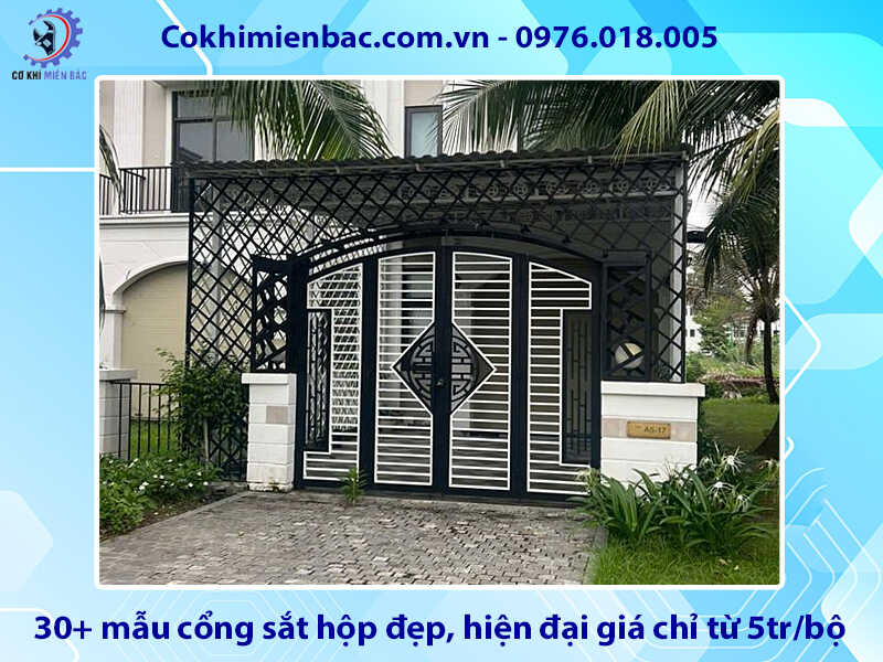 30+ mẫu cổng sắt hộp đẹp, hiện đại giá chỉ từ 5tr/bộ