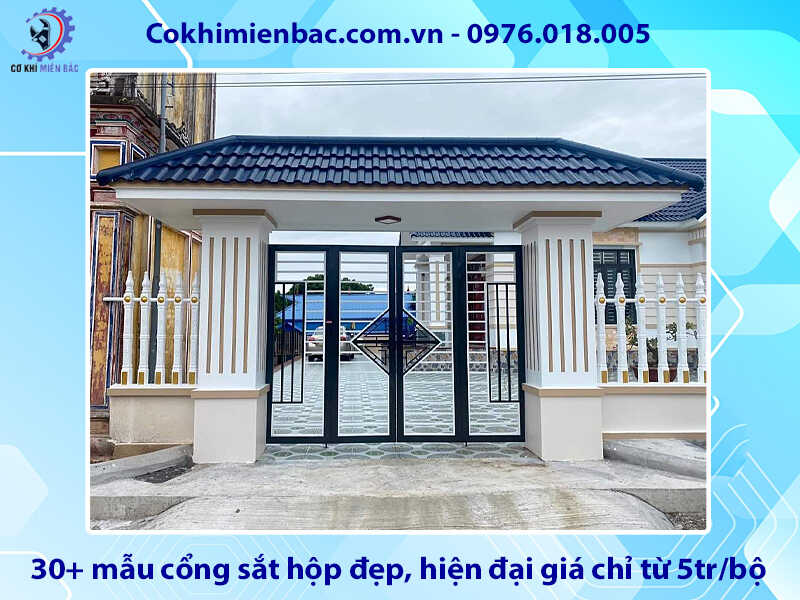 30+ mẫu cổng sắt hộp đẹp, hiện đại giá chỉ từ 5tr/bộ