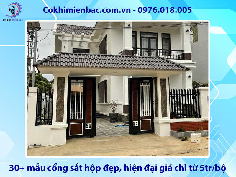 30+ mẫu cổng sắt hộp đẹp, hiện đại giá chỉ từ 5tr/bộ