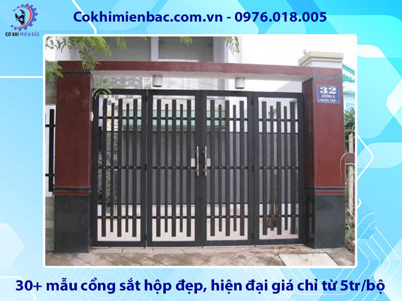 30+ mẫu cổng sắt hộp đẹp, hiện đại giá chỉ từ 5tr/bộ
