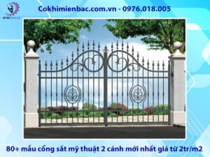 80+ mẫu cổng sắt mỹ thuật 2 cánh mới nhất giá từ 2tr/m2