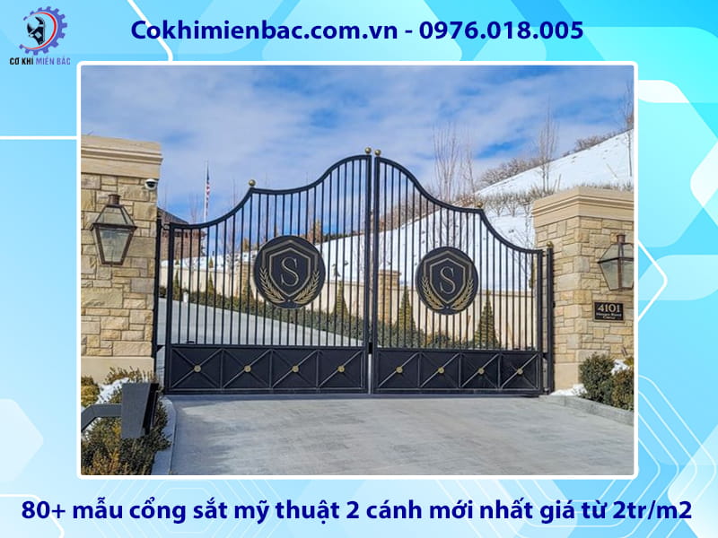 80+ mẫu cổng sắt mỹ thuật 2 cánh mới nhất giá từ 2tr/m2