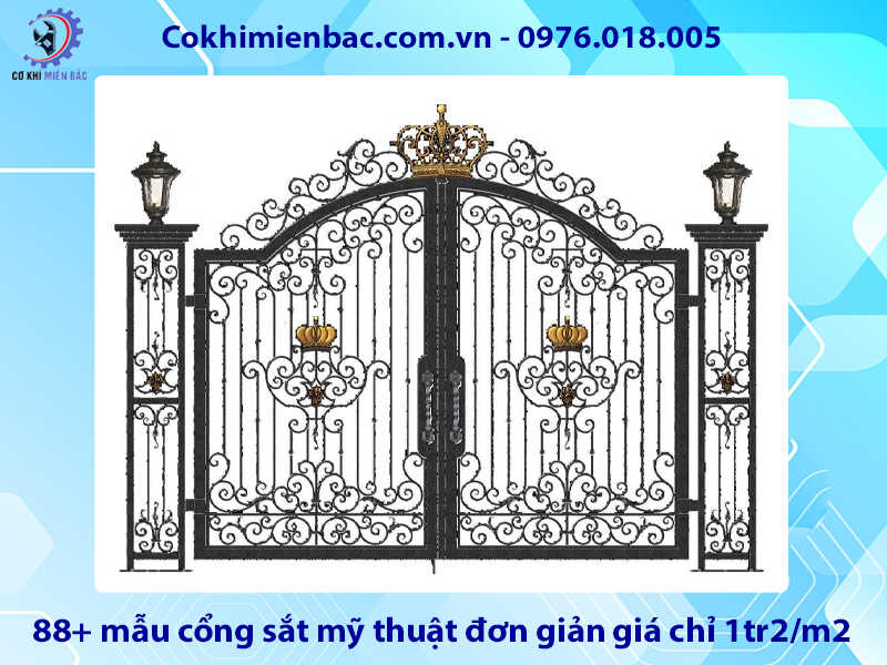 88+ mẫu cổng sắt mỹ thuật đơn giản giá chỉ 1tr2/m2 mới 2026 88+ mẫu cổng sắt mỹ thuật đơn giản giá chỉ 1tr2/m2 mới 2026