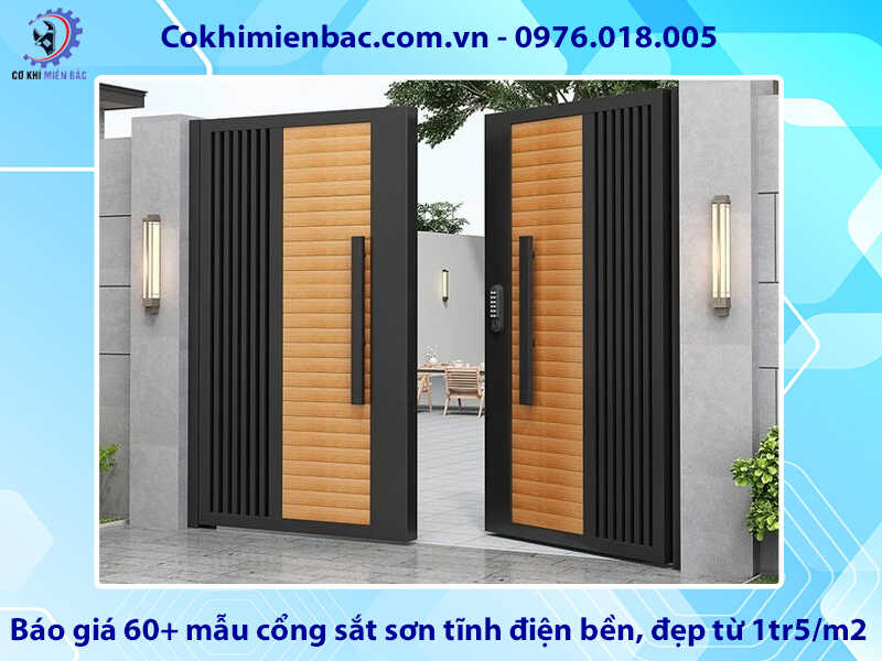Báo giá 60+ mẫu cổng sắt sơn tĩnh điện bền, đẹp từ 1tr5/m2