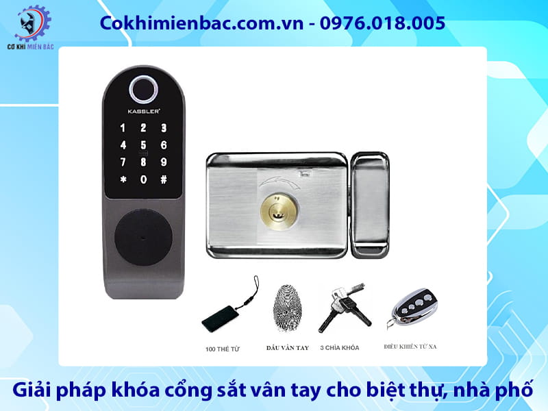 Giải pháp khóa cổng sắt vân tay cho biệt thự, nhà phố, chung cư
