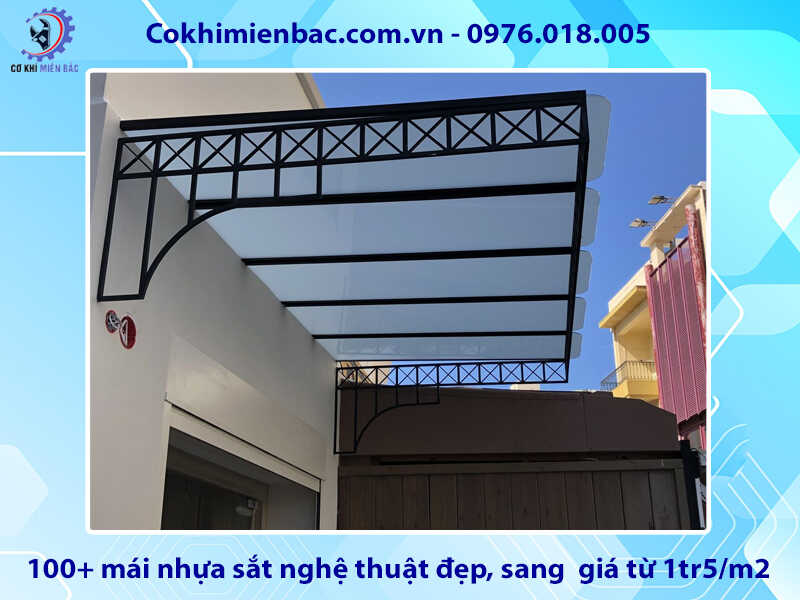 100+ mái nhựa sắt nghệ thuật đẹp, sang giá từ 1tr5/m2