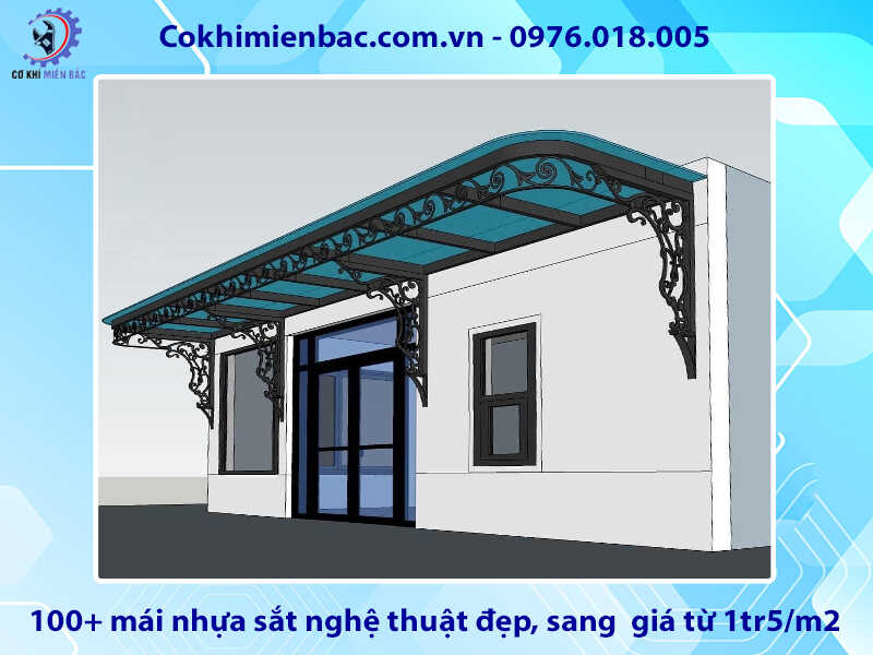 100+ mái nhựa sắt nghệ thuật đẹp, sang giá từ 1tr5/m2