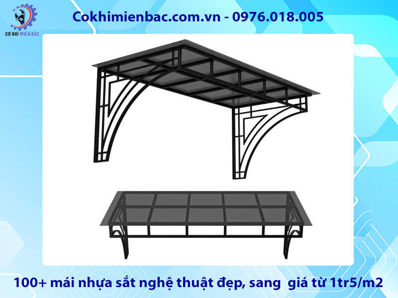 100+ mái nhựa sắt nghệ thuật đẹp, sang giá từ 1tr5/m2