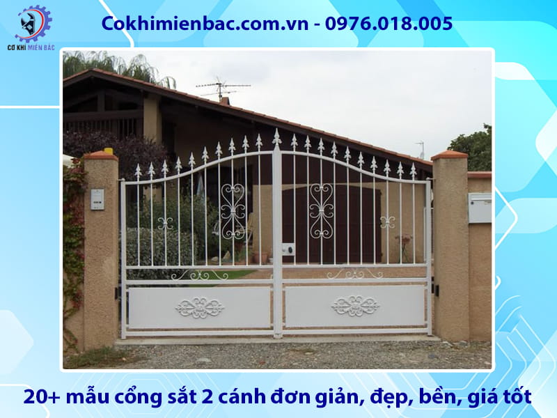 20+ mẫu cổng sắt 2 cánh đơn giản, đẹp, bền, giá tốt 2026
