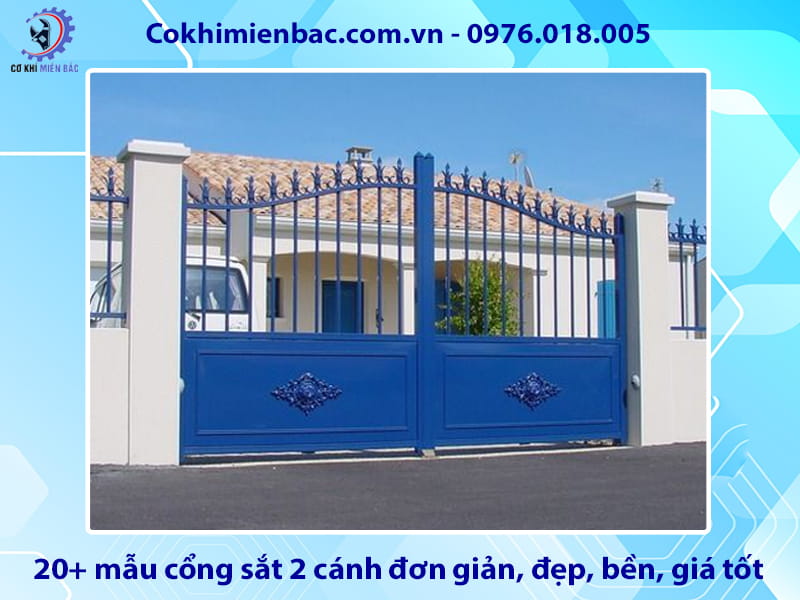 20+ mẫu cổng sắt 2 cánh đơn giản, đẹp, bền, giá tốt 2026