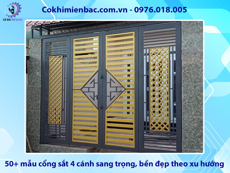 50+ mẫu cổng sắt 4 cánh sang trọng, bền đẹp theo xu hướng