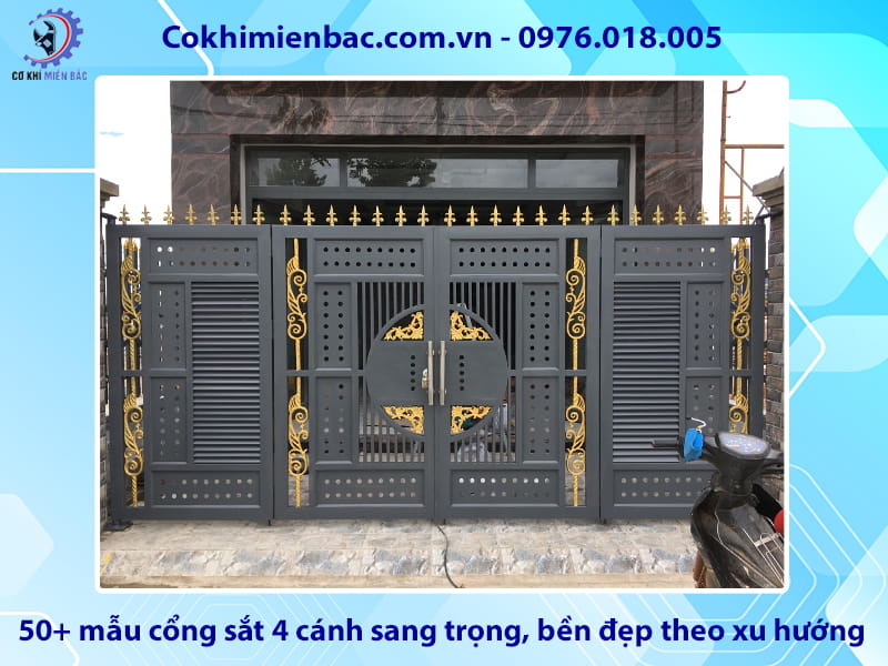 50+ mẫu cổng sắt 4 cánh sang trọng, bền đẹp theo xu hướng