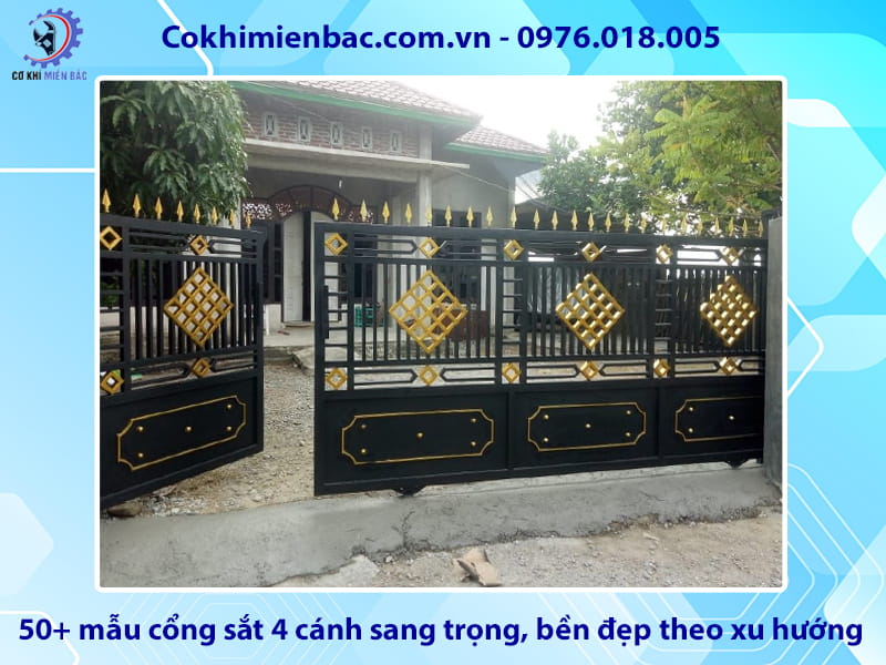 50+ mẫu cổng sắt 4 cánh sang trọng, bền đẹp theo xu hướng
