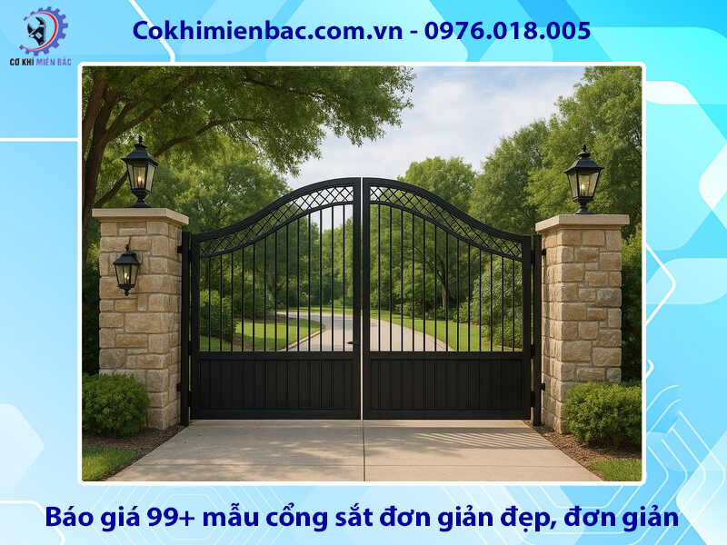 Báo giá 99+ mẫu cổng sắt đơn giản đẹp, đơn giản, tiết kiệm chi phí