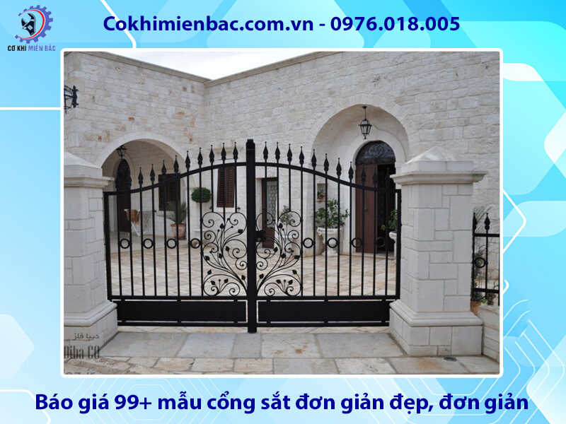 Báo giá 99+ mẫu cổng sắt đơn giản đẹp, đơn giản, tiết kiệm chi phí