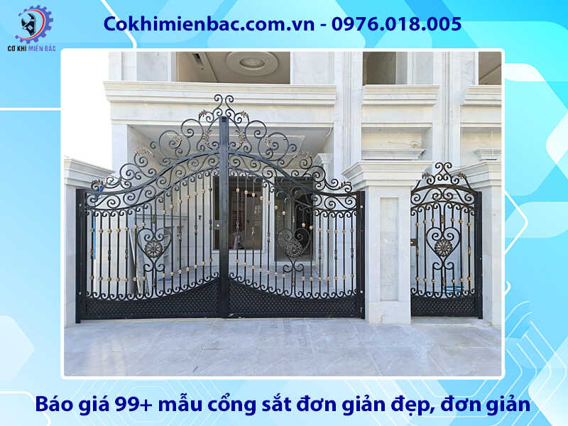 Báo giá 99+ mẫu cổng sắt đơn giản đẹp, đơn giản, tiết kiệm chi phí