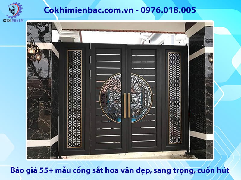 Báo giá 55+ mẫu cổng sắt hoa văn đẹp, sang trọng, cuốn hút