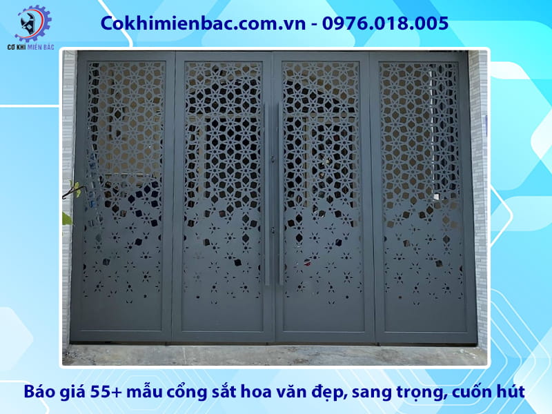 Báo giá 55+ mẫu cổng sắt hoa văn đẹp, sang trọng, cuốn hút