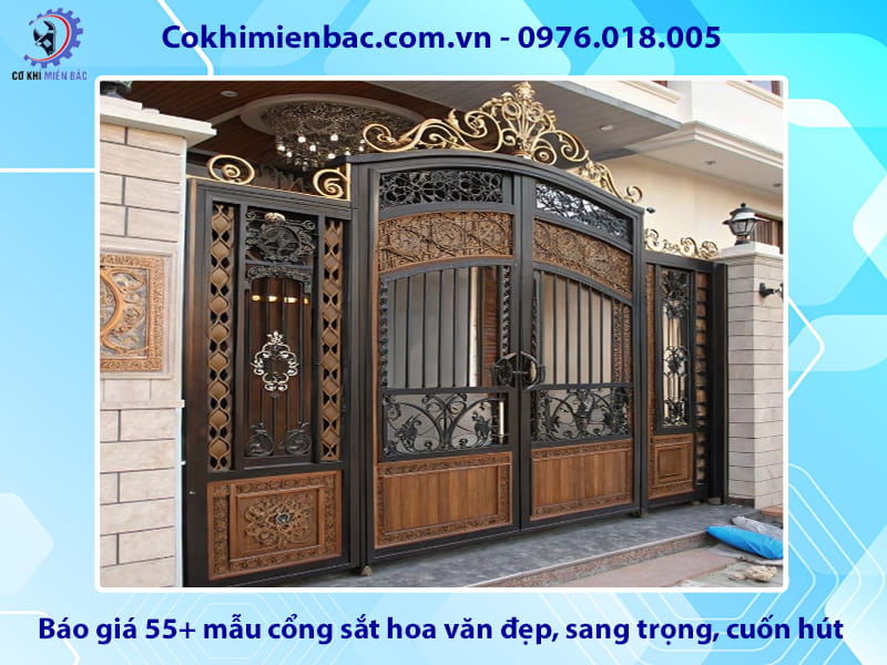 Báo giá 55+ mẫu cổng sắt hoa văn đẹp, sang trọng, cuốn hút