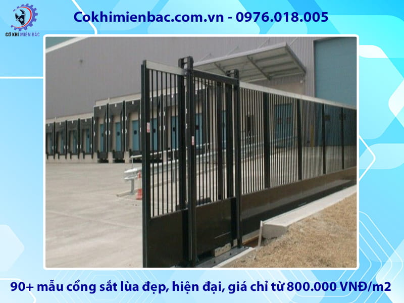 90+ mẫu cổng sắt lùa đẹp, hiện đại, giá chỉ từ 800.000 VNĐ/m2
