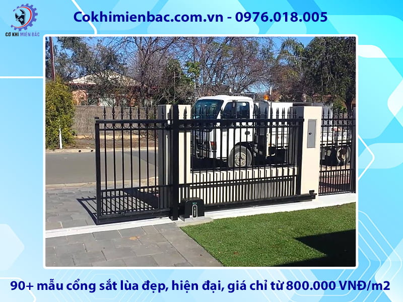 90+ mẫu cổng sắt lùa đẹp, hiện đại, giá chỉ từ 800.000 VNĐ/m2