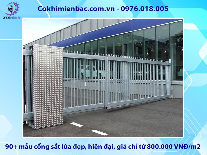 90+ mẫu cổng sắt lùa đẹp, hiện đại, giá chỉ từ 800.000 VNĐ/m2