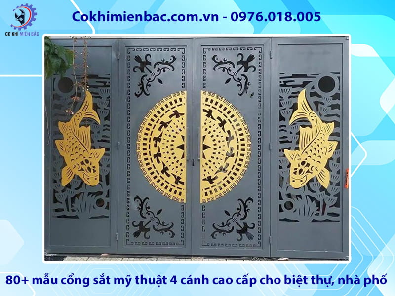 80+ mẫu cổng sắt mỹ thuật 4 cánh cao cấp cho biệt thự, nhà phố 80+ mẫu cổng sắt mỹ thuật 4 cánh cao cấp cho biệt thự, nhà phố