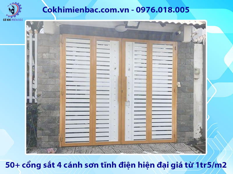 50+ cổng sắt 4 cánh sơn tĩnh điện hiện đại giá từ 1tr5/m2 50+ cổng sắt 4 cánh sơn tĩnh điện hiện đại giá từ 1tr5/m2