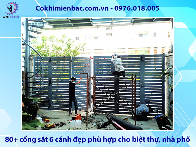 80+ cổng sắt 6 cánh đẹp phù hợp cho biệt thự, nhà phố