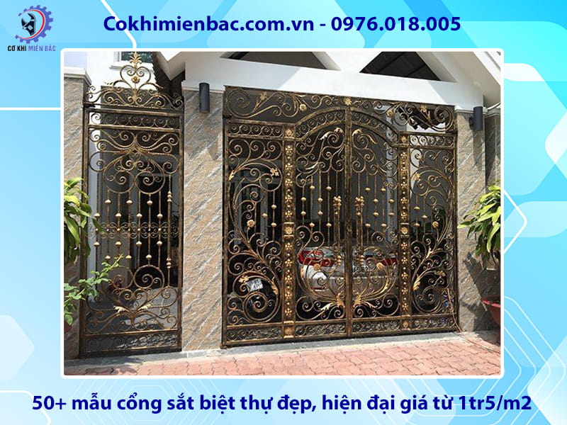 50+ mẫu cổng sắt biệt thự đẹp, hiện đại giá từ 1tr5/m2