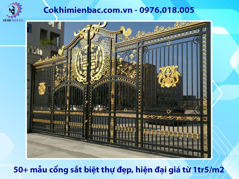 50+ mẫu cổng sắt biệt thự đẹp, hiện đại giá từ 1tr5/m2