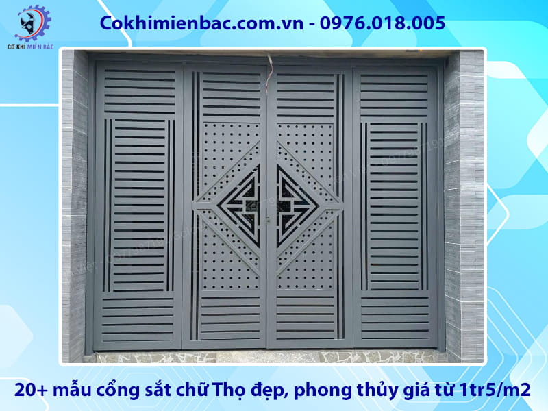 20+ mẫu cổng sắt chữ Thọ đẹp, phong thủy giá từ 1tr5/m2