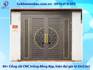 40+ Cổng sắt CNC trống đồng đẹp, hiện đại giá từ 2tr2/m2
