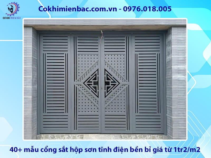 40+ mẫu cổng sắt hộp sơn tĩnh điện bền bỉ giá từ 1tr2/m2 40+ mẫu cổng sắt hộp sơn tĩnh điện bền bỉ giá từ 1tr2/m2