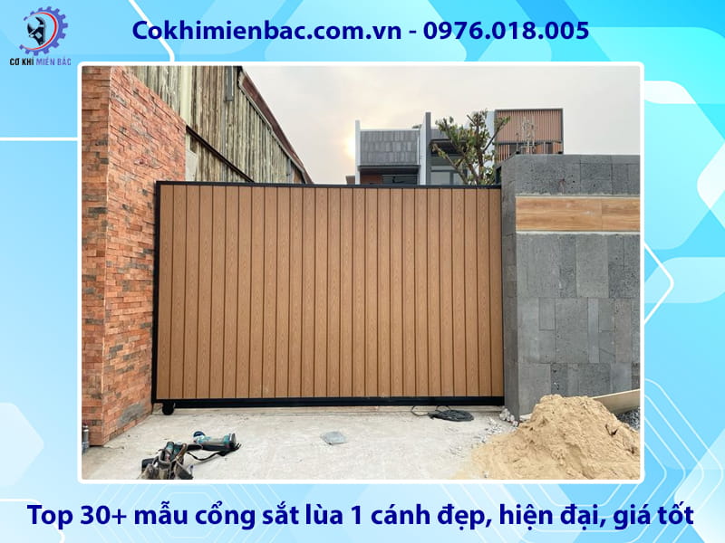 Top 30+ mẫu cổng sắt lùa 1 cánh đẹp, hiện đại, giá tốt 2026