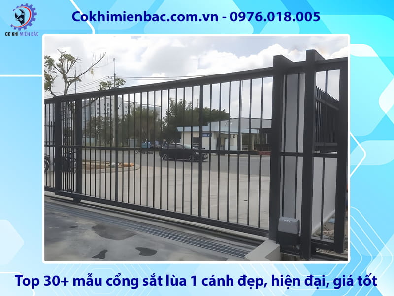Top 30+ mẫu cổng sắt lùa 1 cánh đẹp, hiện đại, giá tốt 2026