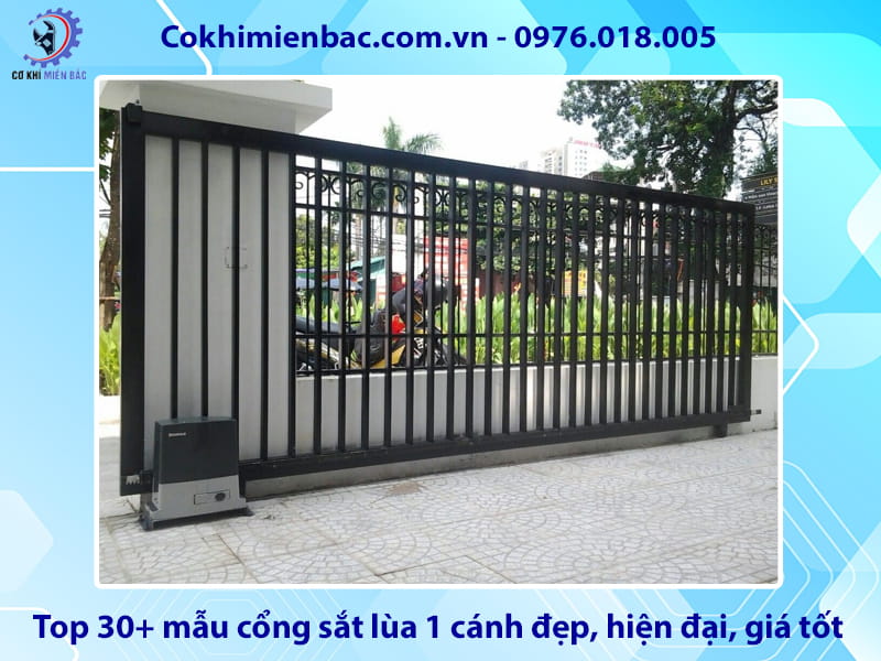 Top 30+ mẫu cổng sắt lùa 1 cánh đẹp, hiện đại, giá tốt 2026