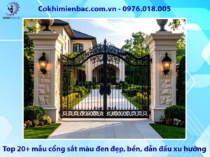 Top 20+ mẫu cổng sắt màu đen đẹp, bền, dẫn đầu xu hướng