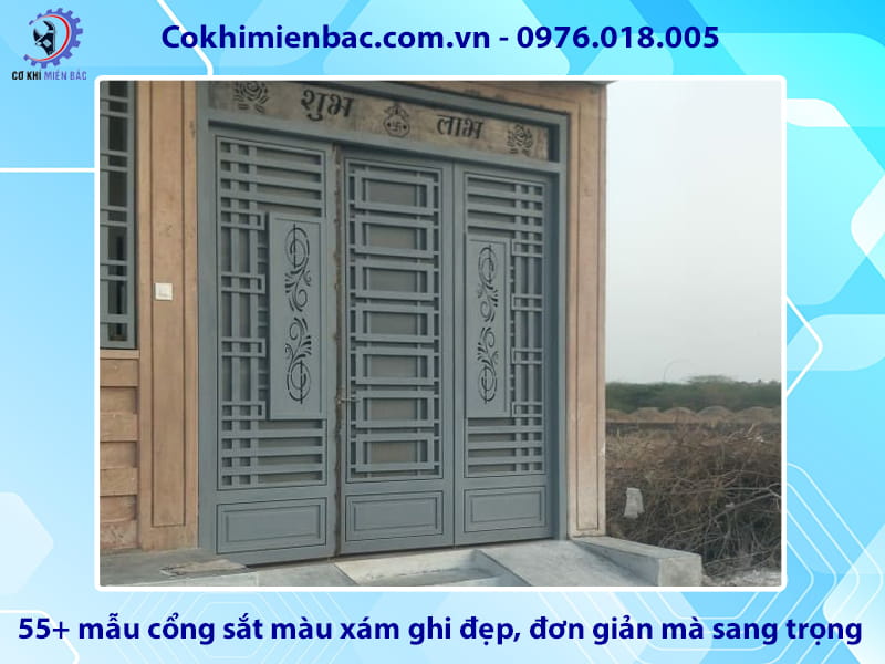 55+ mẫu cổng sắt màu xám ghi đẹp, đơn giản mà sang trọng