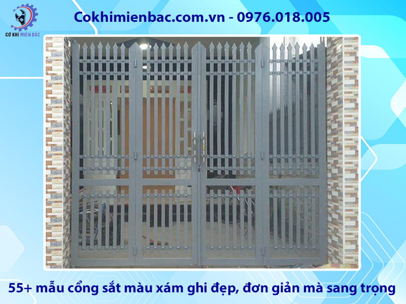 55+ mẫu cổng sắt màu xám ghi đẹp, đơn giản mà sang trọng