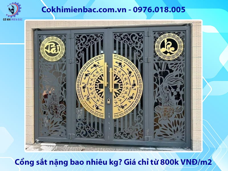 Cổng sắt nặng bao nhiêu kg? Giá chỉ từ 800k VNĐ/m2