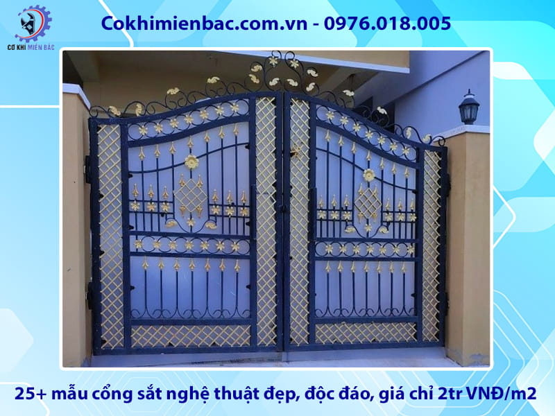 25+ mẫu cổng sắt nghệ thuật đẹp, độc đáo, giá chỉ 2tr VNĐ/m2