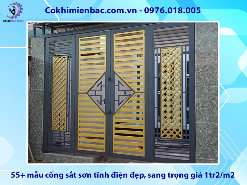 55+ mẫu cổng sắt sơn tĩnh điện đẹp, sang trọng giá 1tr2/m2