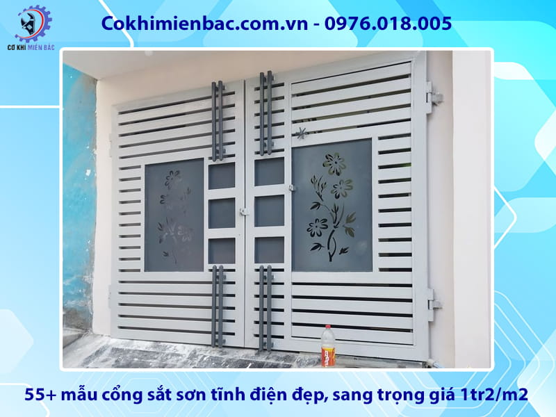 55+ mẫu cổng sắt sơn tĩnh điện đẹp, sang trọng giá 1tr2/m2