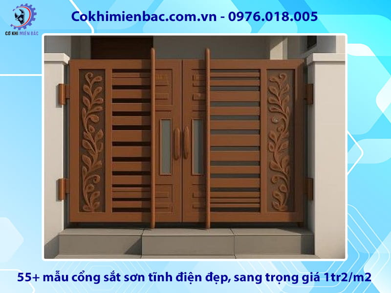 55+ mẫu cổng sắt sơn tĩnh điện đẹp, sang trọng giá 1tr2/m2